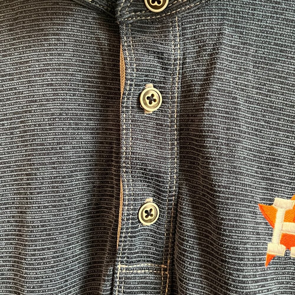 Tommy Bahama Men's Blue Pinstripe Houston Astros Polo Shirt Size XL Sports Fan - Picture 4 of 7